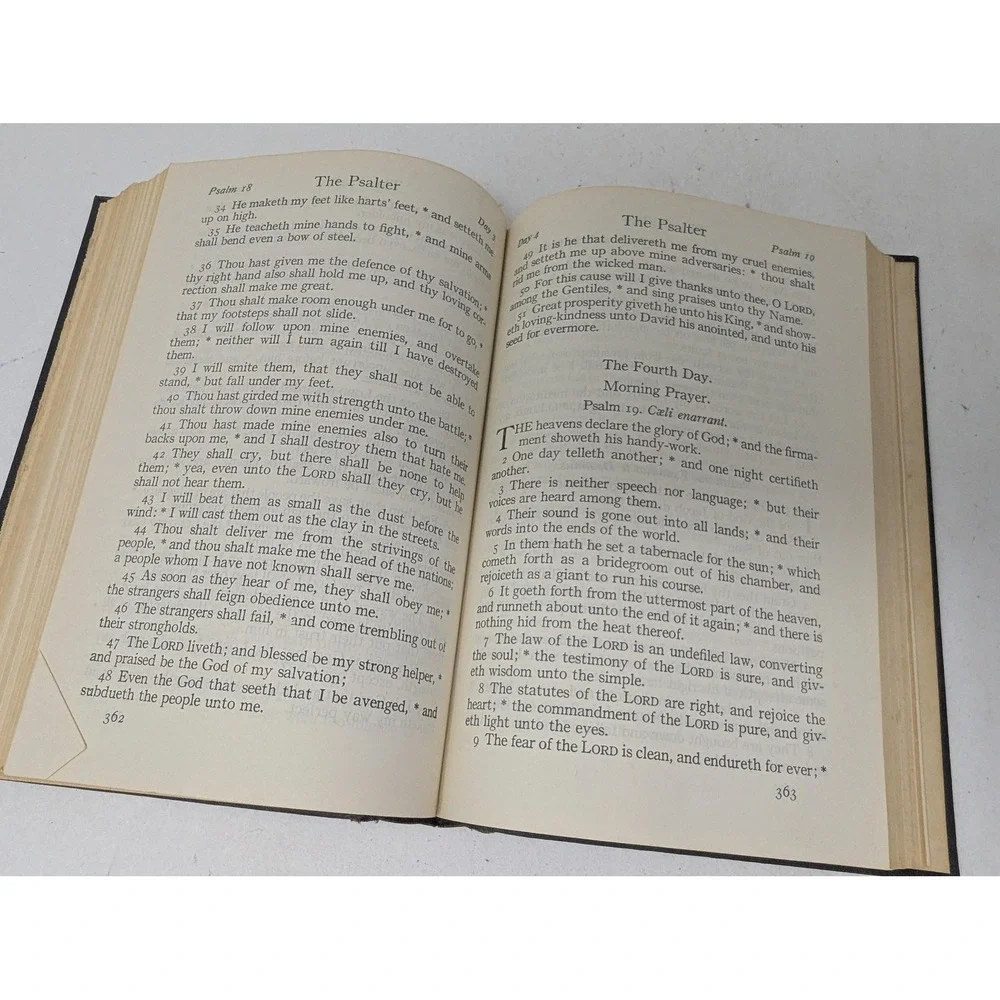 Vintage 1945 Book Of Common Prayer Psalter Episcopal Church Black Hardcover